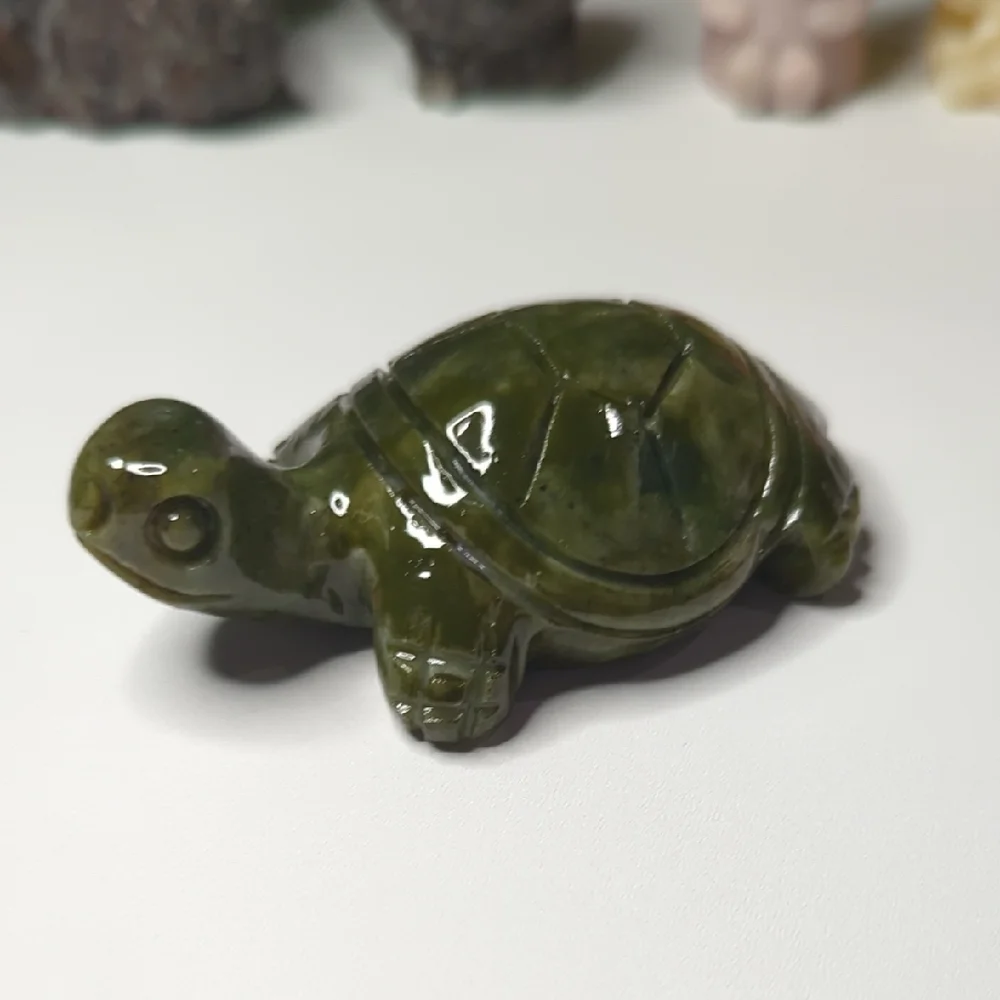 Green Jade Turtle Carving